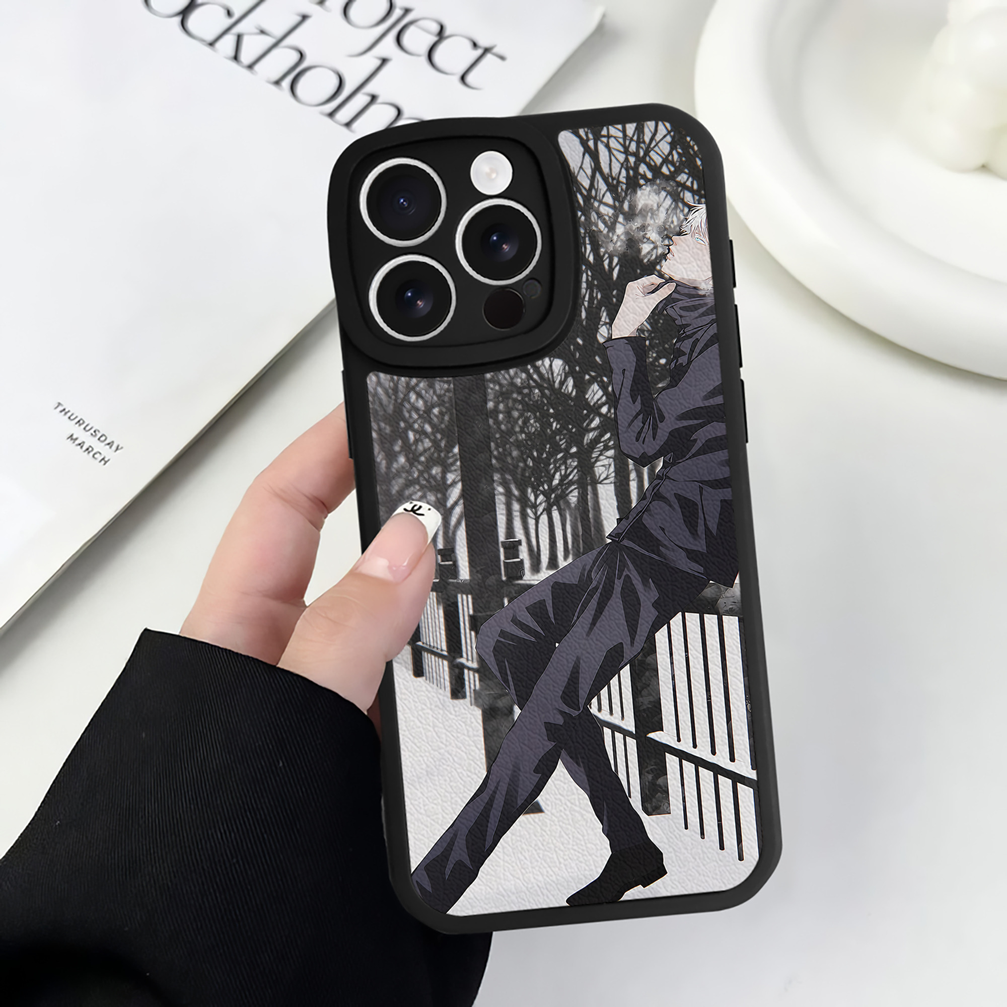 （画像用） 呪術廻戦 Jujutsu Kaisen 【iPhone 16シリーズ対応】シリコンスマホケース（レザー調） 材質：シリコン